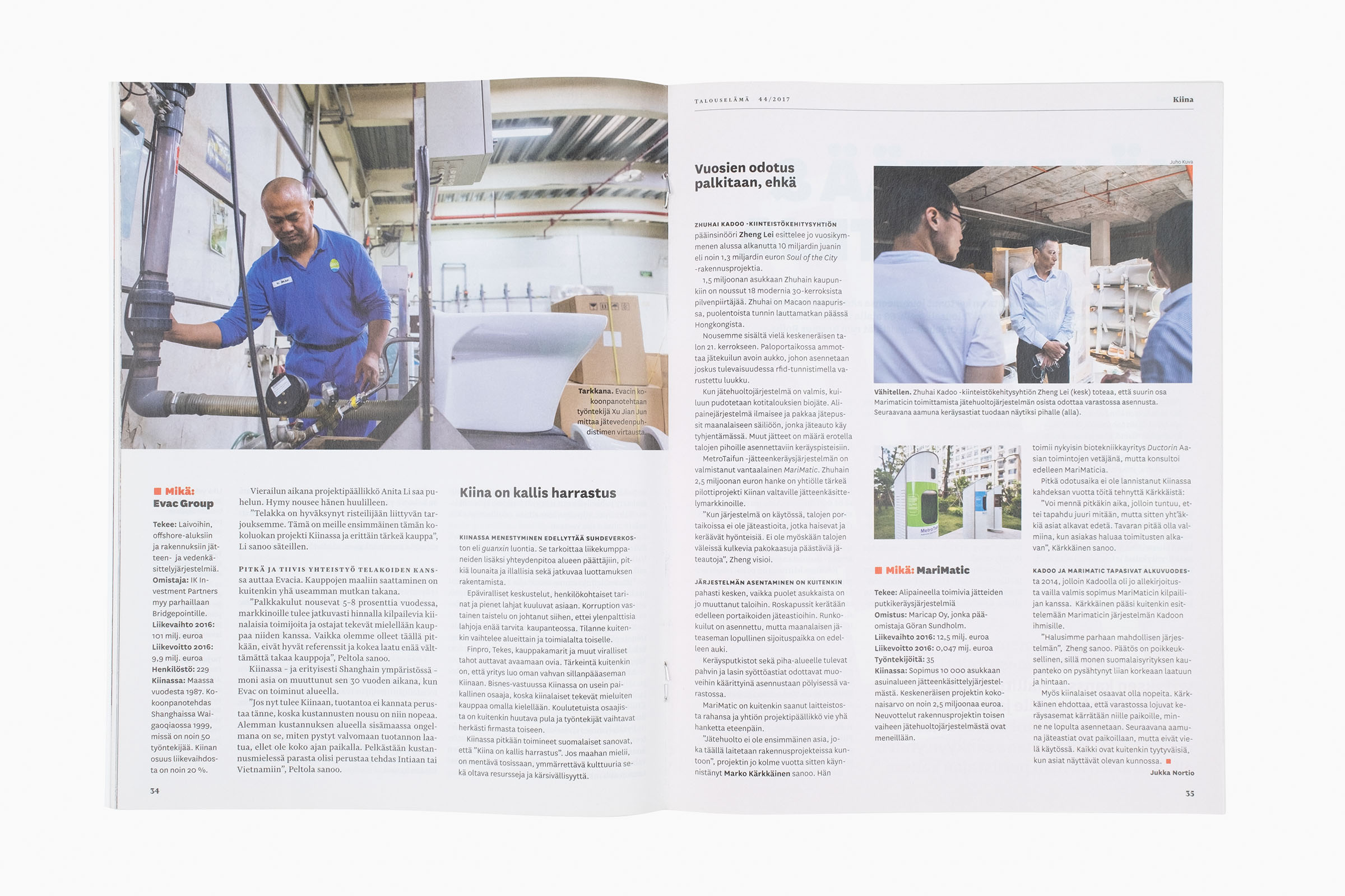 TALOUSELÄMÄ MAGAZINE / FINNISH CLEANTECH IN ASIA